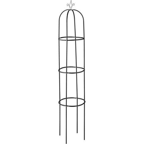 Trellis decorativo redondo para plantas trepadoras jardín 200 x 40 cm de metal negro 130011749 (1/4)