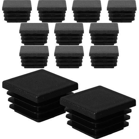 Embouts de tuyaux carrés 12 en plastique noir résistants à la chaleur (1/5)