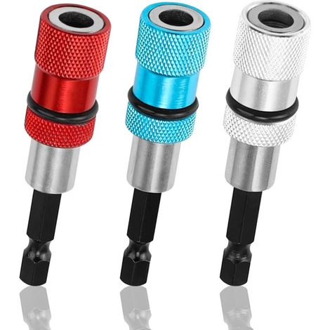 [NON UTILIZZATO] Portapunte magnetico da 3 pezzi, prolunga per punte da cacciavite con attacco esagonale da 1/4", per sgancio rapido delle punte da trapano, profondità regolabile, per trapani elettric