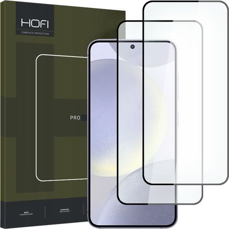 Protector de pantalla de vidrio templado hofi glass PRO+ (paquete de 2) para Galaxy S24 negro (1/4)