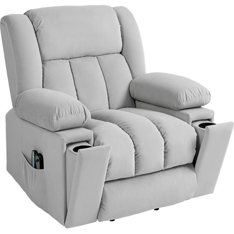 Fauteuil releveur électrique en velours doux, ports USB intégrés (1/5)