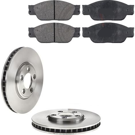 KIT FRENI ANTERIORI compatibile con JAGUAR S-TYPE (X200) - DISCHI + PASTIGLIE OEM: FDB1485, FDB4107, FDB4389, FDB1711 / 17049 , 17923 /SOSTITUZIONE DIRETTA/BASSA POLVERE/SILENZIOSO (1/5)