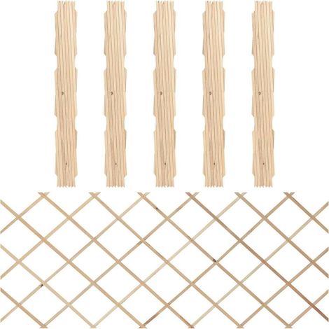 Clôtures en treillis-Grillage de jardin-Clôture de jardin 5 pcs Bois de sapin massif 180x80 cm (1/5)