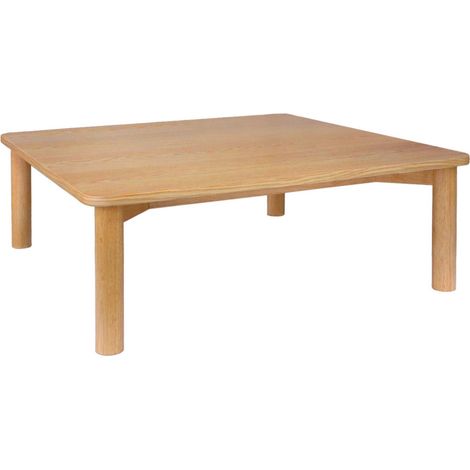 sweeek - Quadratischer Couchtisch Heveaholz und Eichenfurnier