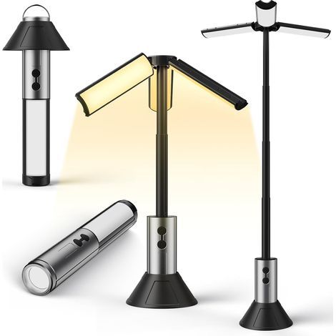 Lampe Camping, Lanterne Camping Rechargeable, LED Rétractable Lampe Camping Rechargeable, Eclairage Camping Portable Lampe Tente pour Camping, Pêche (1/5)