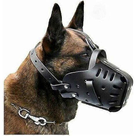 Muselières en cuir pour bergers allemands et dobermans, adaptées aux chiens de taille moyenne à grande. Masques anti-morsure pour le dressage canin.