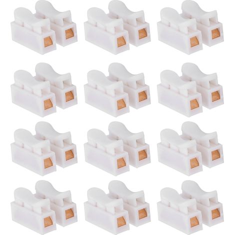 500 pièces connecteurs à fil rapides 2 broches, bornes en laiton pur, pinces de raccordement électrique CH-2 (1/5)