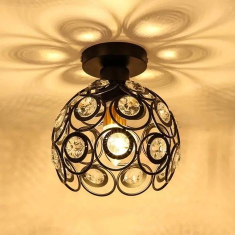 26CM Nouvelle Moderne Industriel Plafonnier Métal Creux Lampe Cristal DIY Lustre pour Salon Chambre Café Bar Restaurent Salle (1/4)