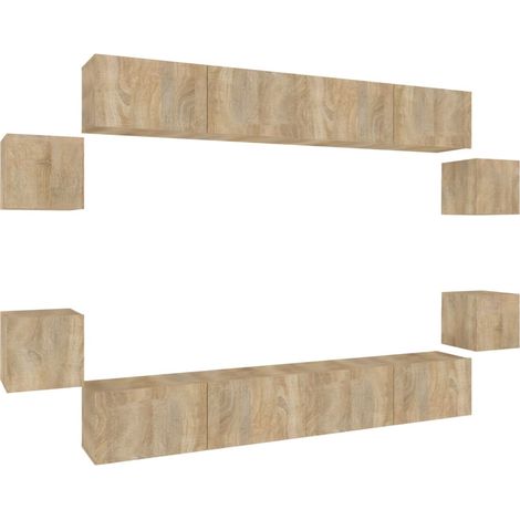 Maison Exclusive - Set de muebles para TV 8 pzas madera contracha