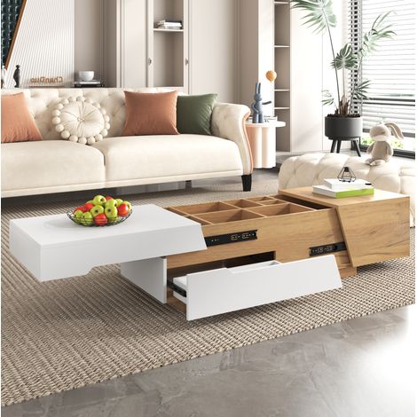 Wohnzimmertisch ausziehbar mit Stauraum 120 cm OKMYHOME (1/5)