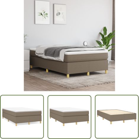 The Living Store Boxspringbett mit Matratze Taupe 120x200 cm Stoff - Boxspringbett - Doppelbett - Lattenrost - Bettsofa - Tapete (1/5)