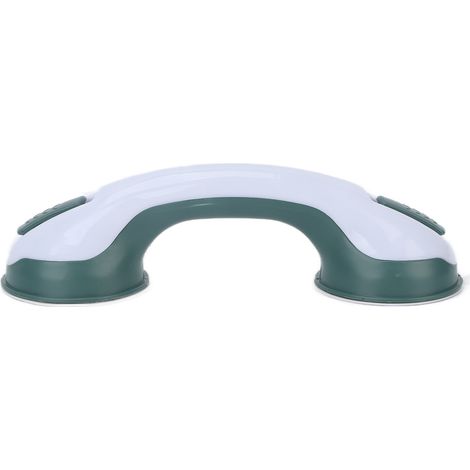 Barre de bain antidérapante à ventouse, poignée de sécurité pour seniors, accessoire de salle de bain blanc et vert (1/5)