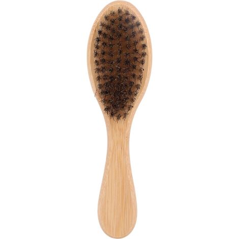 Brosse poils souples sanglier, manche bois, massage doux chiens/chats/chats (1/5)