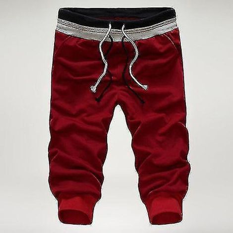 Dreiviertellange Cargoshorts für Herren mit elastischem Bund, Jogging-Stil, ideal fürs Fitnessstudio – Größe L – Weiß (1/4)