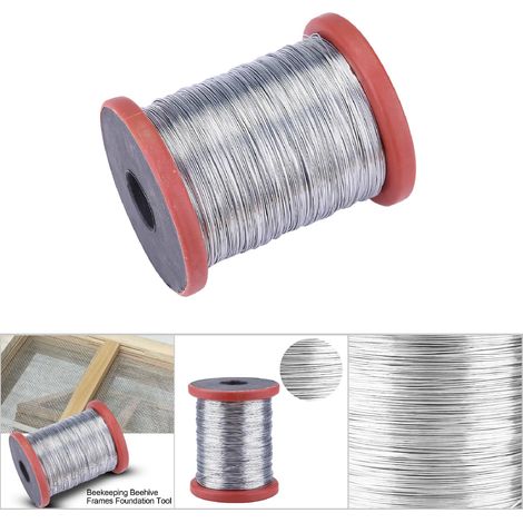 Alambre de acero inoxidable para colmenas de 500 g – 1 rollo para marcos y láminas de cera estampada (1/5)