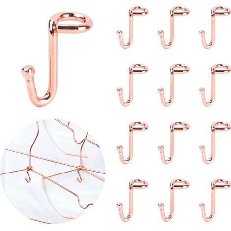 Cintre à vêtements 36 pièces crochets solides en métal or rose cintres rallonges clips mini cintres en cascade (1/5)