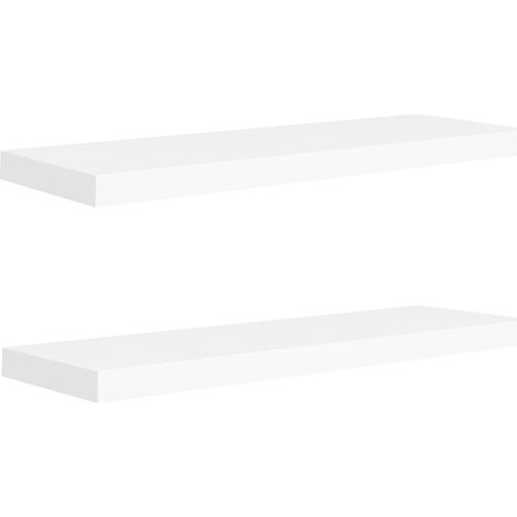 vidaXL Scaffali a Parete 2 pz Bianchi 80x23,5x3,8 cm in MDF