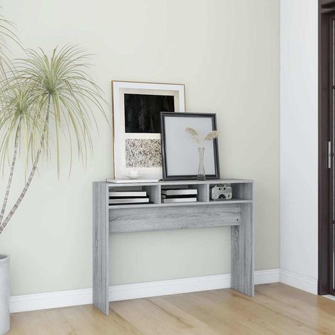 vidaXL Tavolino Consolle Grigio Sonoma 105x30x80 cm Legno