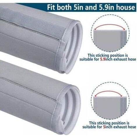150x53cm Protection pour Tuyau Climatiseur , 5"&5.9" Portable Isolé Housse Tuyau Climatiseur Manchon Protection en EVA Pour Tuyau d'Évacuation AC Mobile Universel Tuyaux D'échappement (1/5)