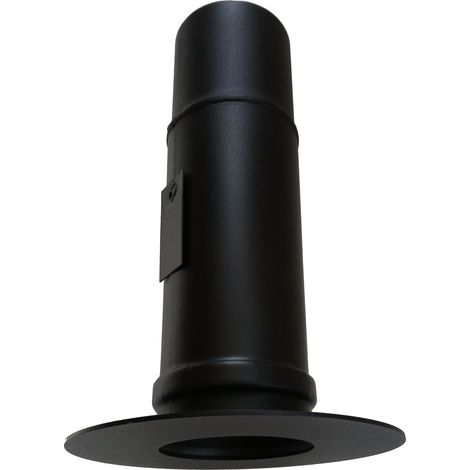 Sivac – Raccord fumisterie longueur droite mâle ajustable – Rosace noire – Ø 80mm – Anti-condensation intégré – Installation facile