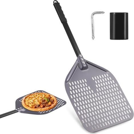 Pelle à Pizza 71 30cm,Pizza Pelle à Pizza Ronde en Acier Inoxydable Ronde,aluminium anodisé dur glisser facilement pierre à pizza,pour Cuisson au Four,Cuisinez Délicieuses Pizzas Maison (1/5)