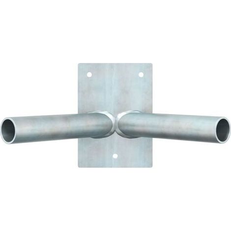 Support de mât de drapeau argenté, 11,5 x 7,5 x 0,2 cm, acier. (1/5)