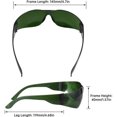Lunettes de protection laser professionnelles pour les longueurs d'onde de 190 à 470 nm et de 610 à 760 nm. (1/4)