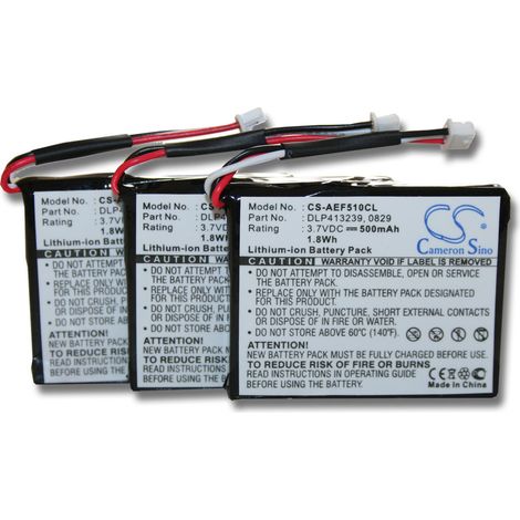 vhbw 3x Akku kompatibel mit AEG Fame 510 schnurlos Festnetz Telefon (500 mAh, 3,7 V, Li-Ion)