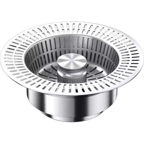Crépine d'évier de cuisine en acier inoxydable, filtre anti-obstruction Grands trous de drainage pour cuisine, salle de bain et plan de travail
