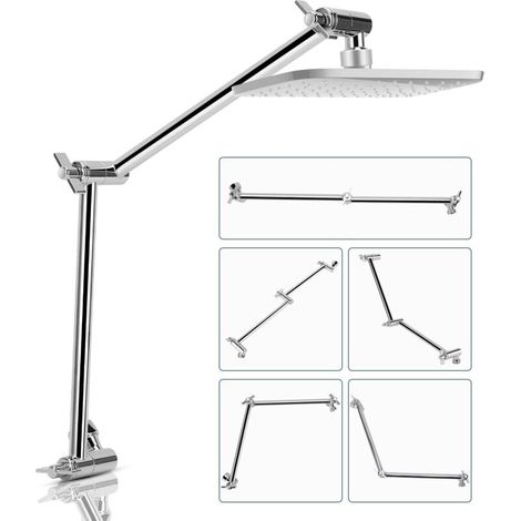 Braccio doccia, accessori di estensione per doccia in acciaio inox per tubo di prolunga del soffione doccia (argento) (1/4)