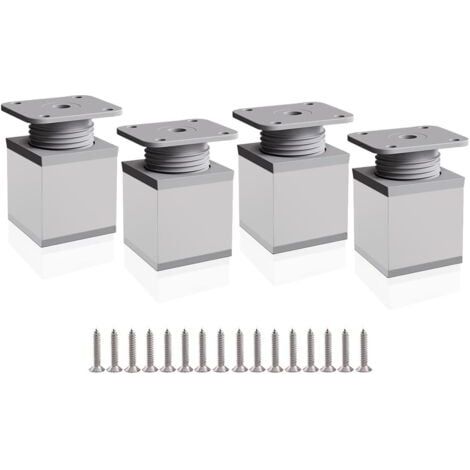 Pieds de meuble réglables, 4 pieds d'armoire 50 mm Hauteur réglable 0-20 mm Pieds de table en aluminium pour bureaux, canapés et meubles de bricolage (1/5)