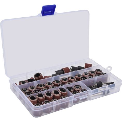 Jeu de tambours de ponçage, 132 pièces, 120 manchons de ponceuse, 12 mandrins, accessoires pour outils rotatifs (1/5)