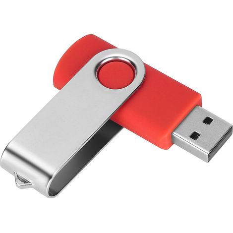 Clé USB rouge bonbon rotative portable 2 Go pour PC et tablette (1/5)
