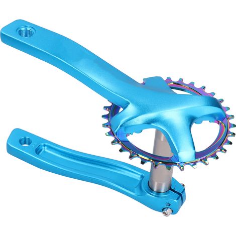 Manivelle VTT ZK‑22 avec plateau 32T, bras de pédalier mono-vitesse, accessoire vélo Bleu