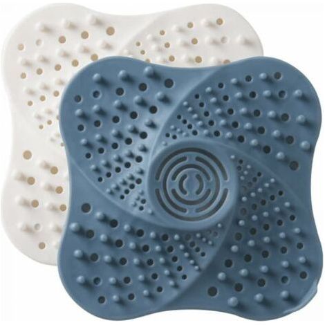 Lot de 2 attrape cheveux douche,filtre a cheveux pour douche avec Ventouse tamis evier bouchon baignoire anti cheveux filtre bonde douche filtre baignoire pour Cuisine lavabo salle de bain (1/5)