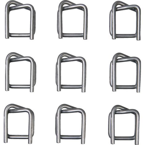 Agrafe Largeur 19 mm acier pour bandes de cerclage galvanisé