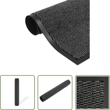 vidaXL Tapis antidérapant -  Paillasson rectangulaire 60 x 90 cm Anthracite (1/5)