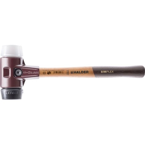 Schonhammer SIMPLEX L.350mm testa-D.50mm manico medio HO gomma nero/Superplast bianco