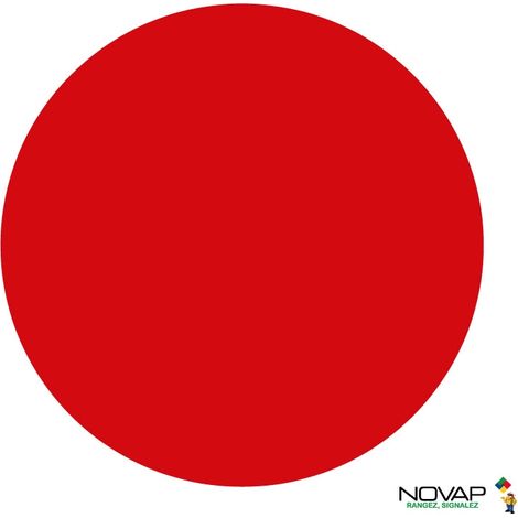 Lot de 10 adhésifs marquage au sol - rond Rouge Ø 150mm - 4003429 (1/3)