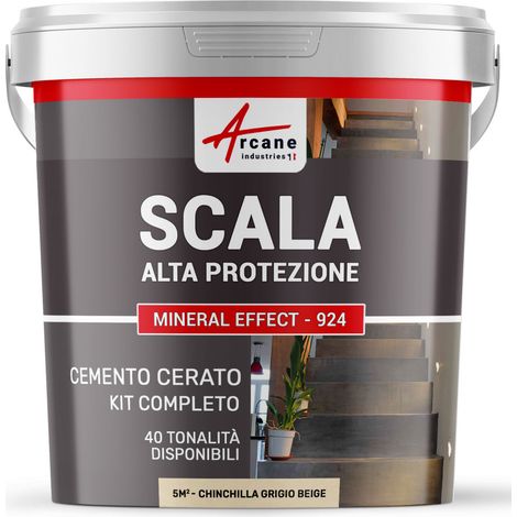 Cemento Cerato Scale - Kit Completo - 5 m² (in 2 strati) Cincillà Grigio Beige - ARCANE INDUSTRIES