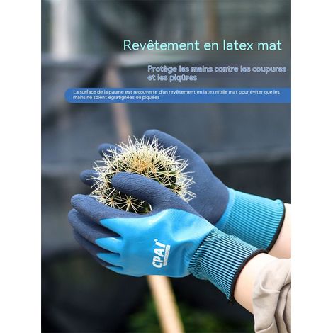 Gants de jardinage anti-épine imperméables, protection renforcée pour rosiers, désherbage, fleuristerie et sortie à la mer, lot de 2 paires (1/4)