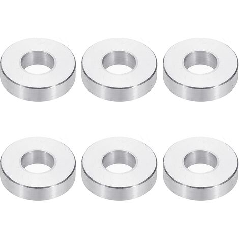 Rondelles en Aluminium M8, 6pcs Entretoise Métallique à Vis Ronde, Rondelle Plate pour Vis Tige Écrous Boulons, Bague d'Écartement en Métal 8.5mm ID x 20mm OD x 5mm Hauteur (1/5)