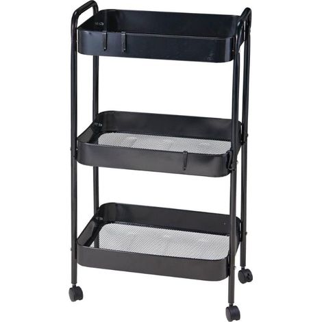 EXCELLENT verdulero con ruedas 72 cm negro , Verdulero con ruedas 72 cm negro, un carrito organizador práctico y funcional diseñado para optimizar el almacenamiento en el hogar y f