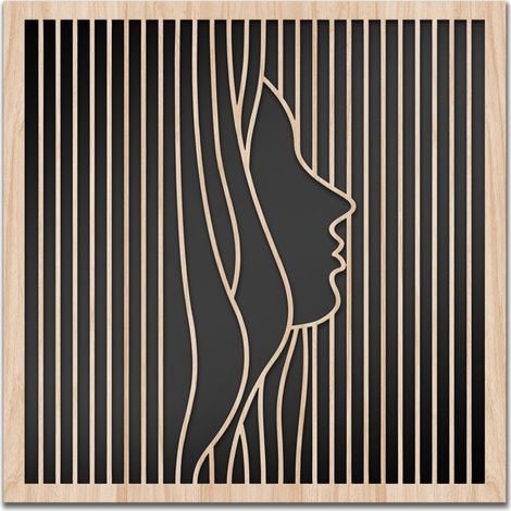 FUORI DALLE RIGHE - Tableau décoratif LASERCUT composite bois et PVC - Dimension : 40x40 cm