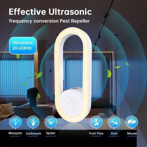 Lampe Anti-Moustiques Ultrasonique, Électronique, Sécurisée pour Bébé et Femme Enceinte, Maison, Chambre, Intérieur (1/5)