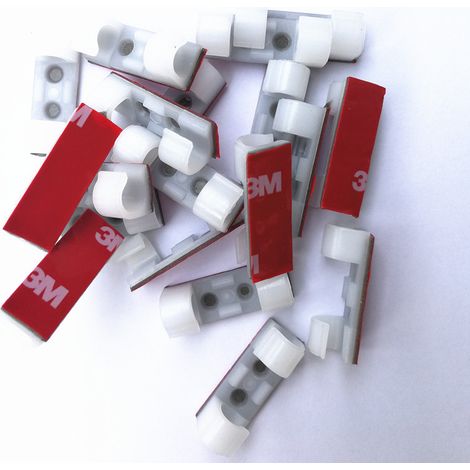 Confezione da 100 clip autoadesive per cavi, organizer per cavi, supporto adesivo, organizer per cavi elettrici per TV/caricabatterie - AquaForge (1/5)