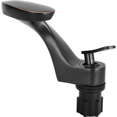 Rubinetto per lavabo da bagno in ottone massiccio con maniglia singola per miscelare acqua calda e fredda, standard britannico G/2, nero (8 x 24 cm) (1/5)