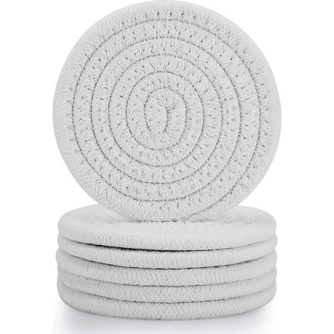 Lot de 6 sous-verres pour boissons, sous-verres tissés Abenkle (11 cm) (1/5)