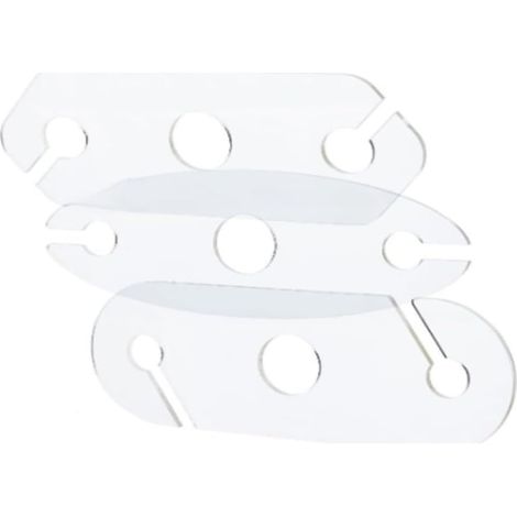 Lot de 3 porte-verres à vin autonomes en acrylique transparent pour 2 verres, bar, comptoir de cuisine, organisateur de rangement, décoration d'intérieur moderne, 28 x 10 cm (1/5)