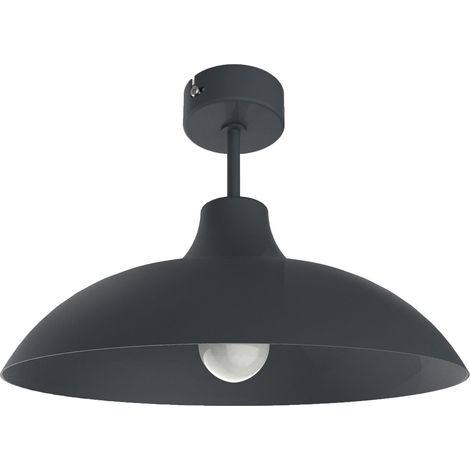 LUMICOM  PARIGINA Plafoniera, 1X E27, max 42W, metallo, grigio antracite, D.30cm